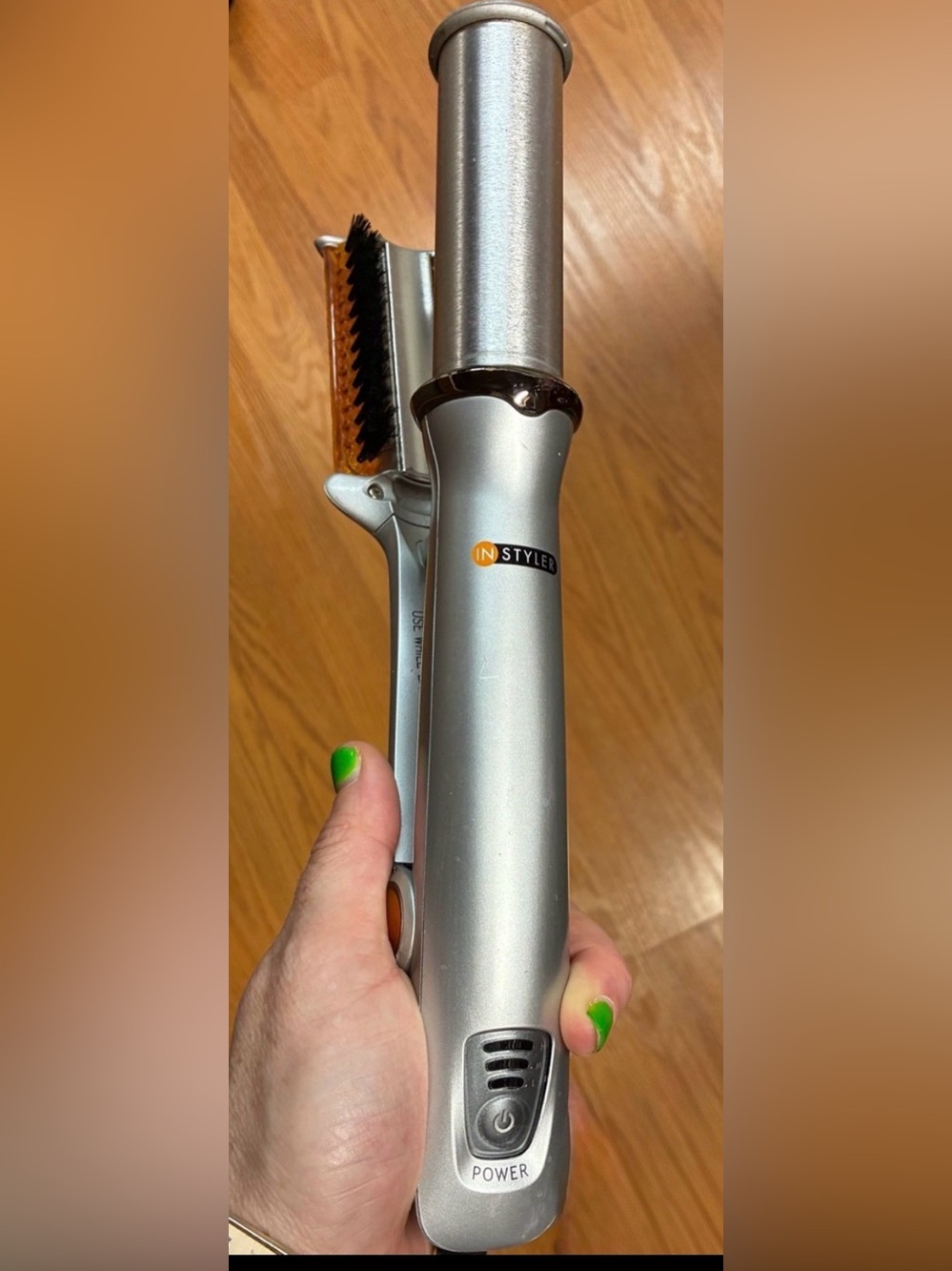 InStyler Original Rotating Hot Iron 1.25” Silver IS1001 Curl Straighten Styler